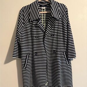 CAbi Black and White Striped Jacket